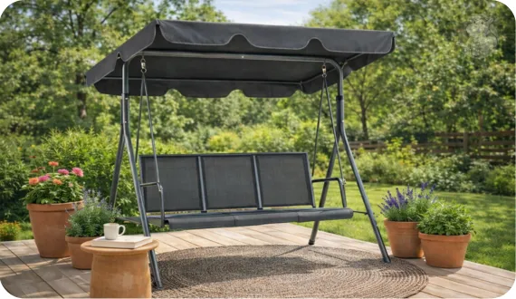  Huśtawka ogrodowa HIPPER. NICEA do małego ogrodu